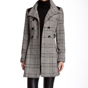 Guess houndstooth pea coat
